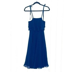 Jenny Yoo Blue Tie Strap Short Dress 817